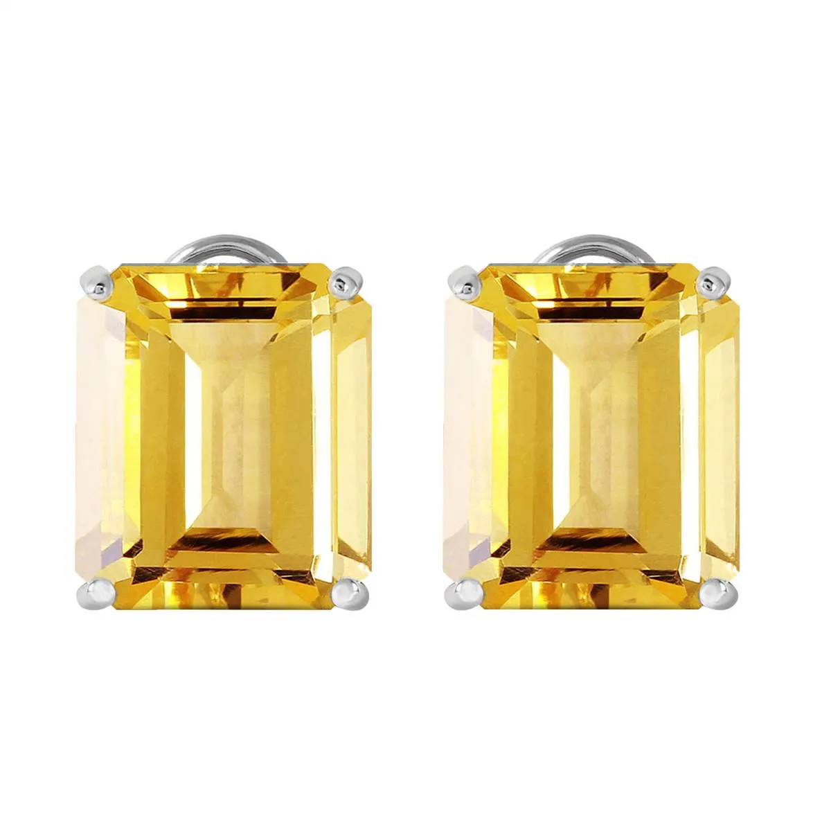 13 Carat 14K Solid White Gold Walk The Runway Citrine Earrings