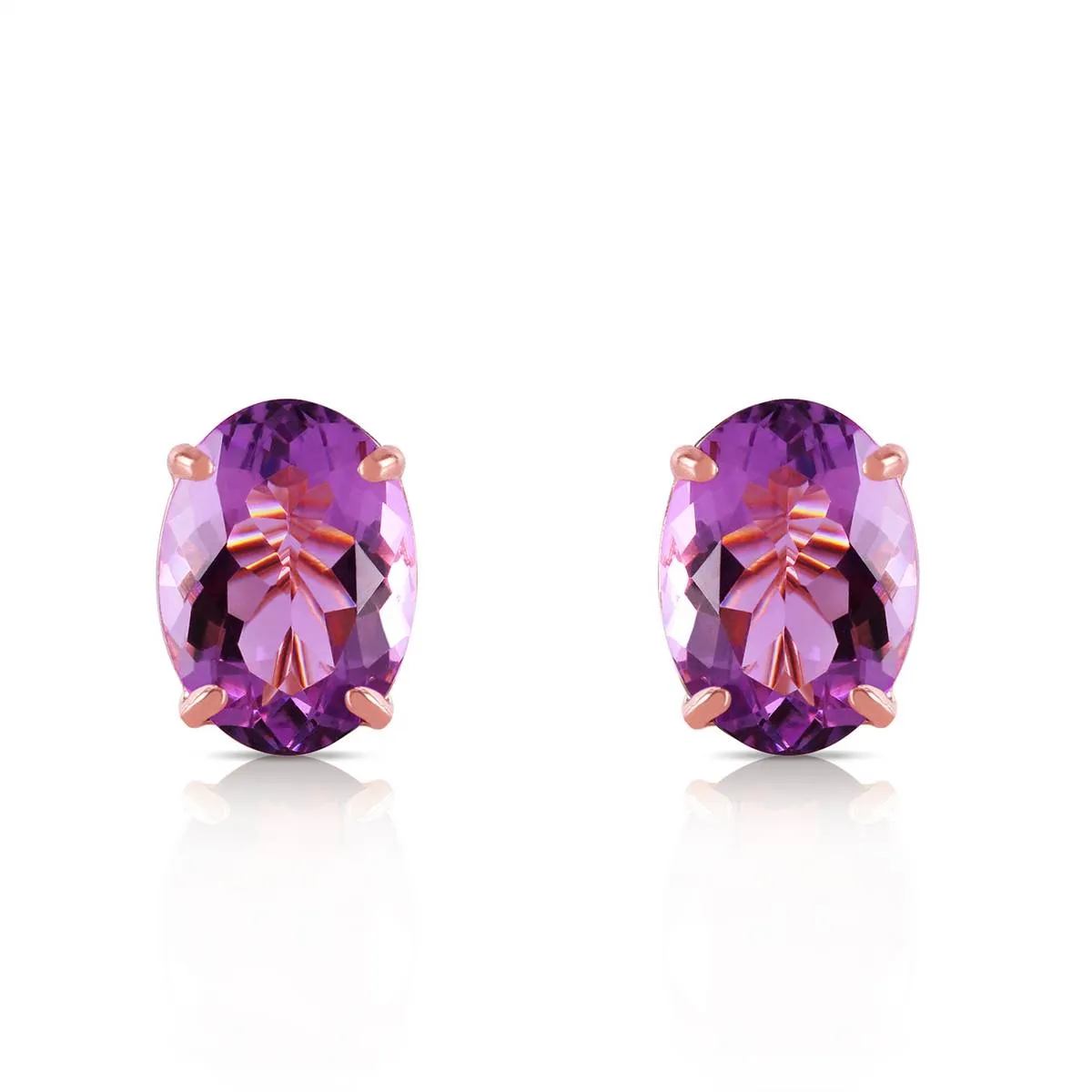 1.8 Carat 14K Solid Rose Gold Panache Amethyst Stud Earrings