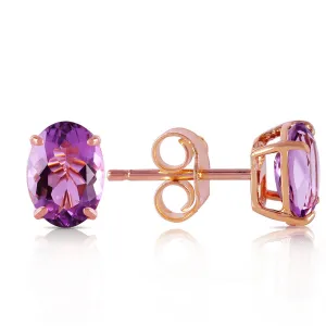 1.8 Carat 14K Solid Rose Gold Panache Amethyst Stud Earrings