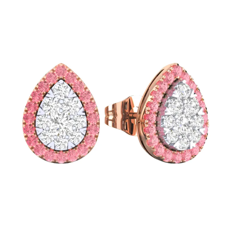 1ctw Pink Lab Grown Diamond Earrings