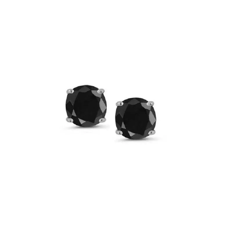 2.00 CTTW Round Crystal Stud Earrings-ALL COLORS AVAILABLE White Yellow Gold Filled High Polish Finsh High Finish