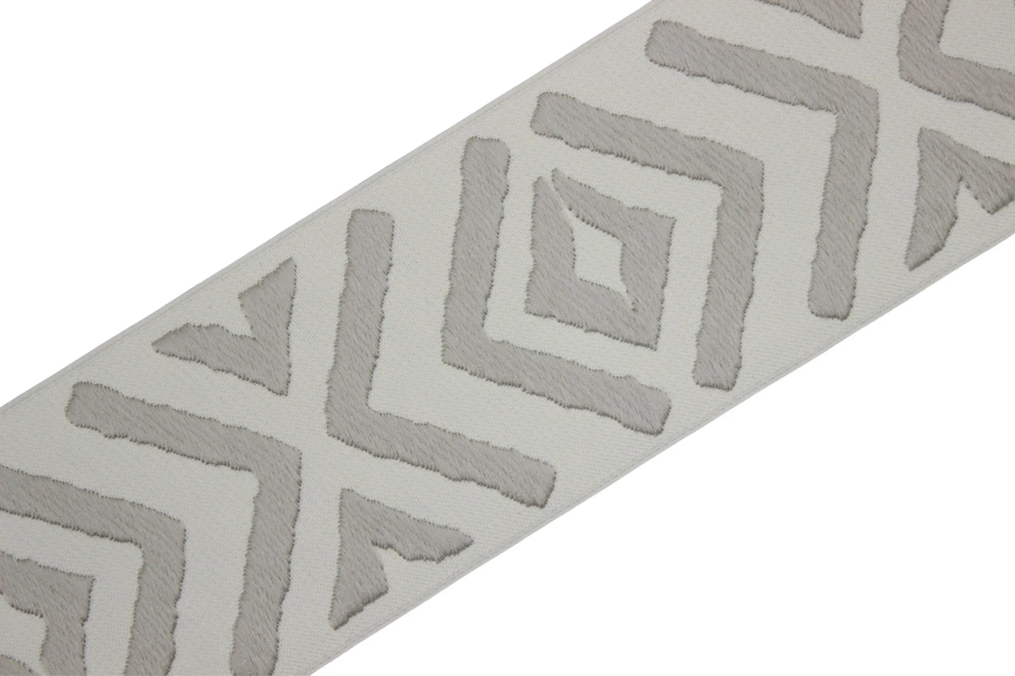 2.7" Embroidery Curtain Trim, Gray Color Jacquard Ribbon for Curtains, Drapery Banding, Drapery Trim Tape, Woven Border 207 V1