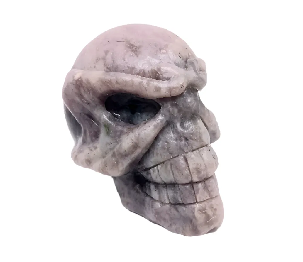 380G Lepidolite Crystal Masked Skull