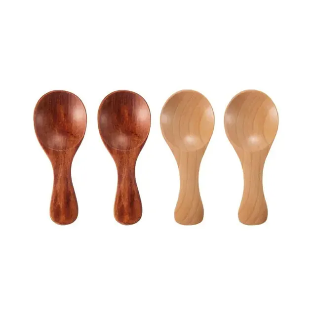 4Pcs Mini Wooden Spoon Set - Natural Elegance for Your Kitchen