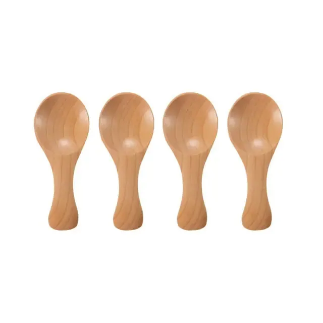 4Pcs Mini Wooden Spoon Set - Natural Elegance for Your Kitchen