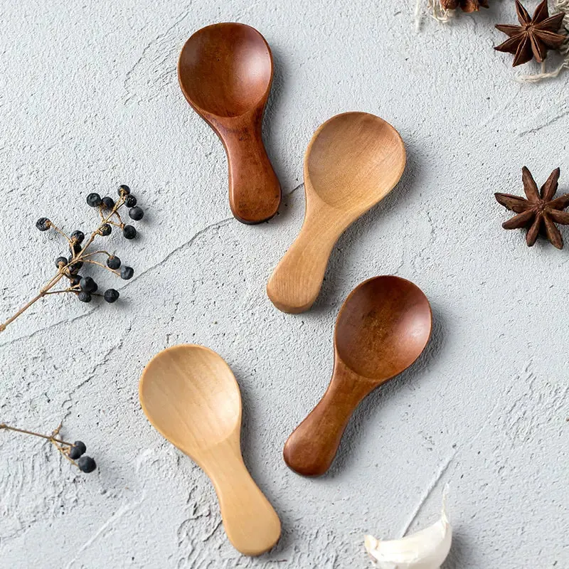 4Pcs Mini Wooden Spoon Set - Natural Elegance for Your Kitchen