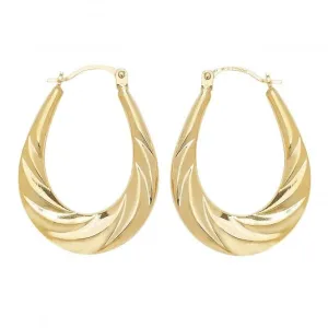 9ct Yellow Gold Creole Earrings ER828