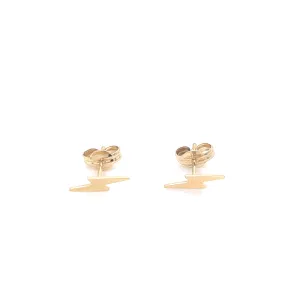 9ct Yellow Gold Lightening Bolt Studs Earrings