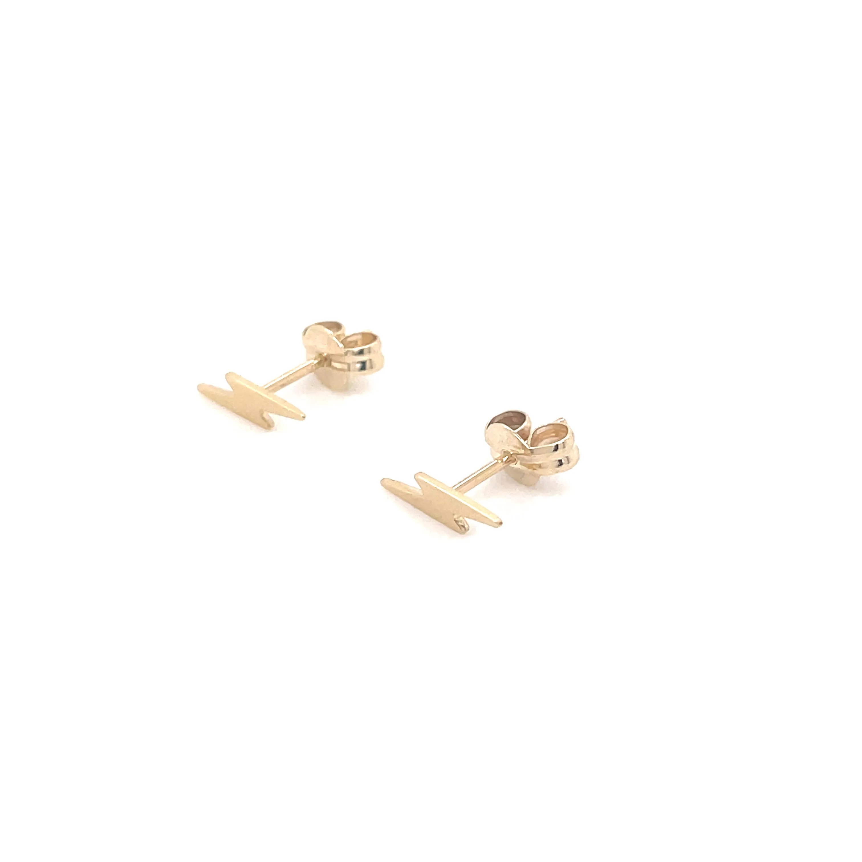 9ct Yellow Gold Lightening Bolt Studs Earrings