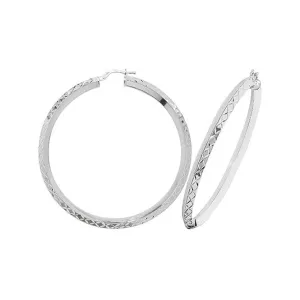 Acotis Silver Hoop Earrings Cut G51073