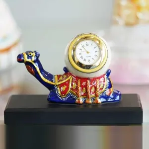 Balaji Creation Jaipur Handcrafted Marble Camel Clock Timeless Elegance for Interior Decor Your Home