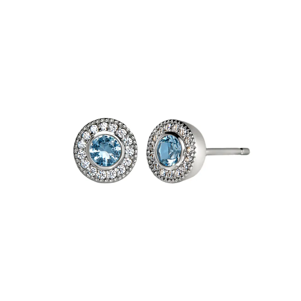 Birth Gems Blue Topaz Earrings