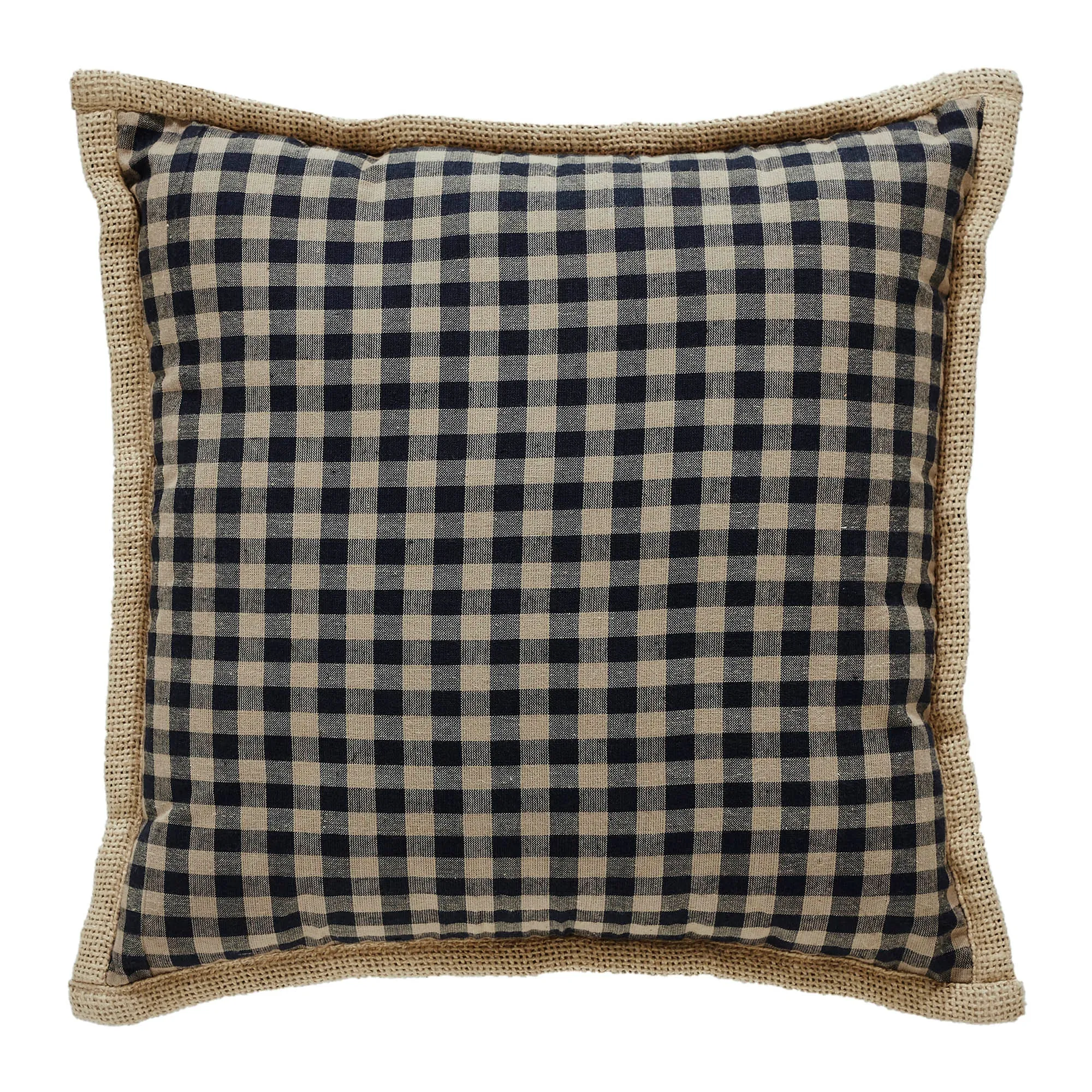 Black Check Star Pillow 12x12