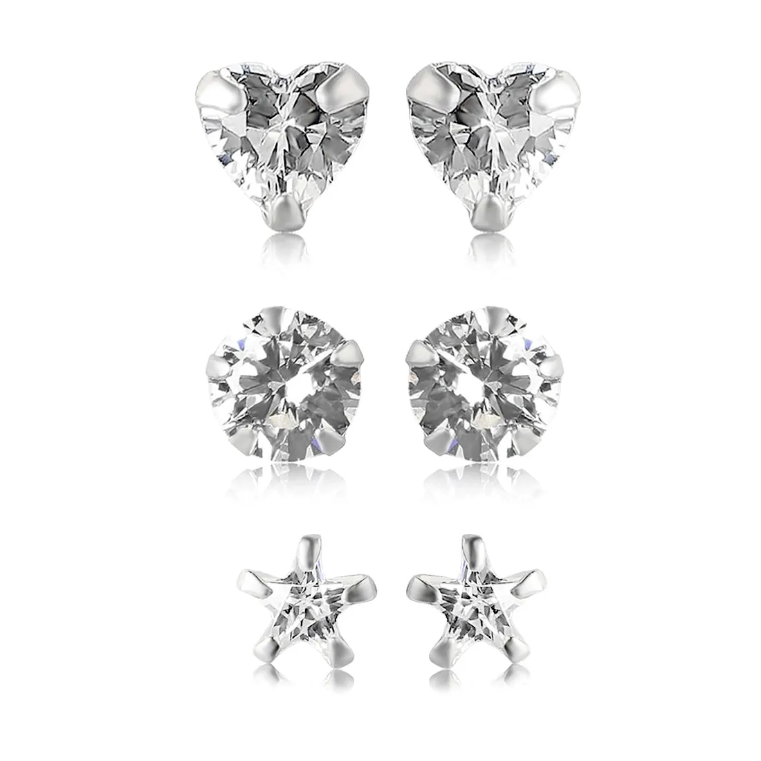 Celestial Harmony 925 Sterling Silver Combo Earrings