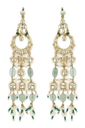 Chaand Jaali Earrings- Mint Green