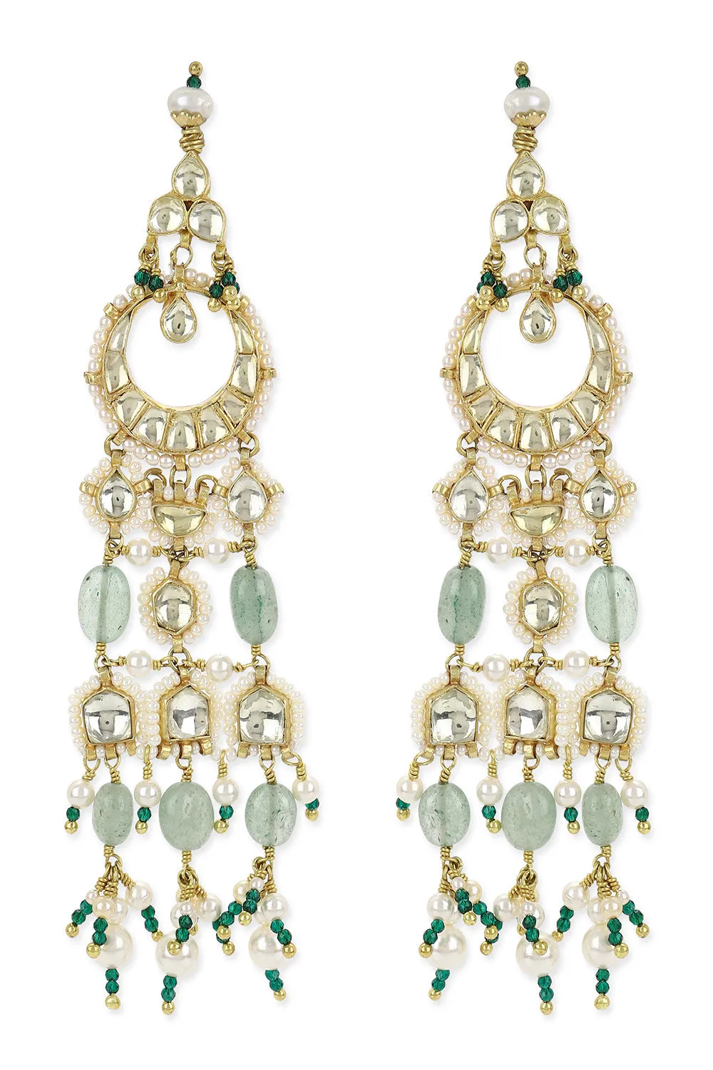 Chaand Jaali Earrings- Mint Green