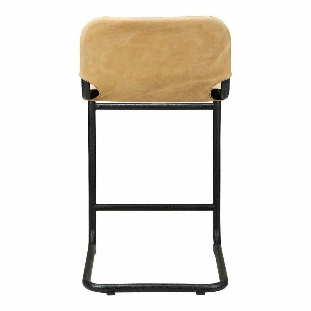 Counter Stool Sunbaked Tan Leather Brown Industrial