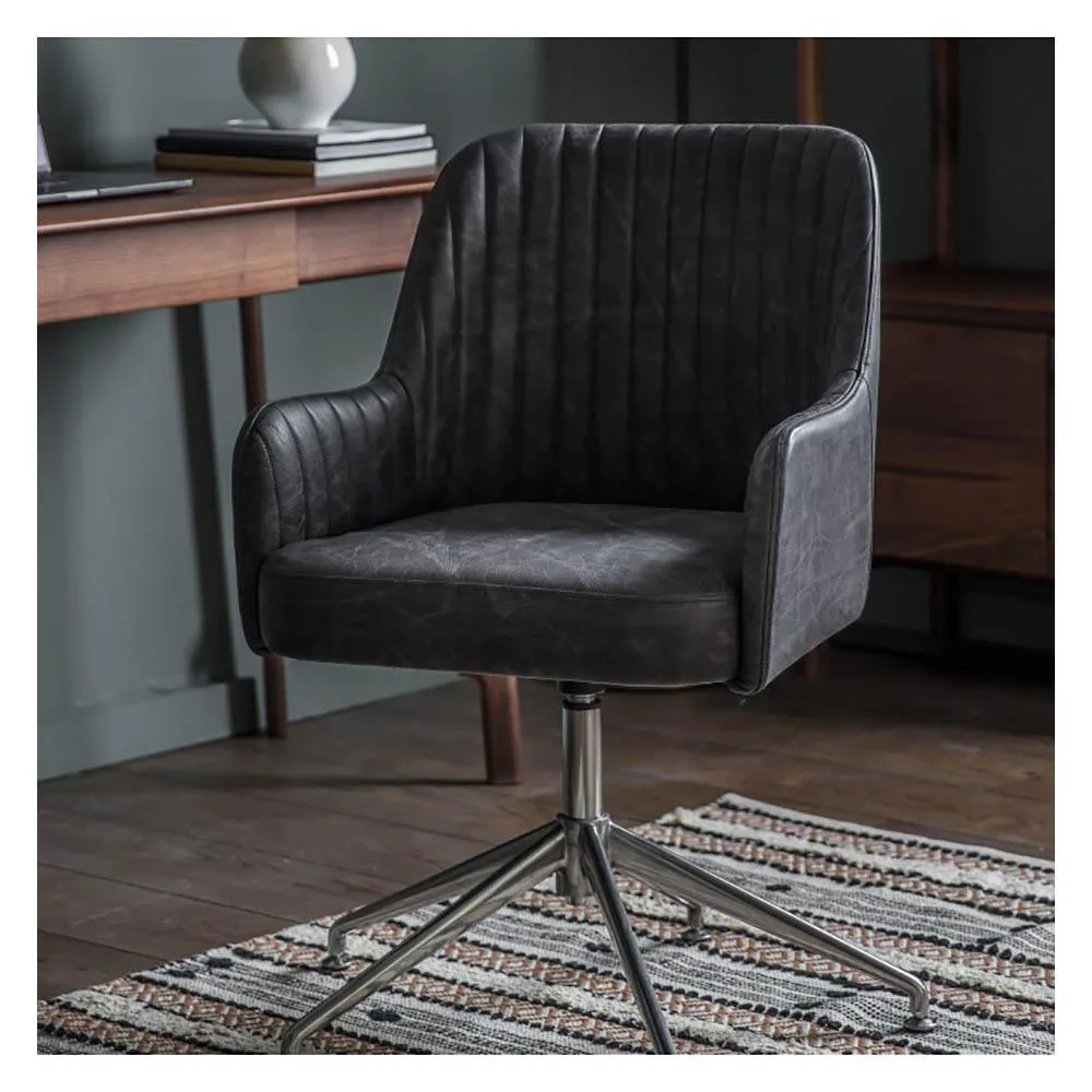 Curie Swivel Chair Antique Ebony