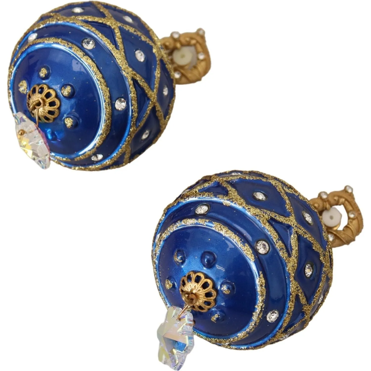 Dolce & Gabbana Elegant Dangling Crystal Christmas Ball Earrings