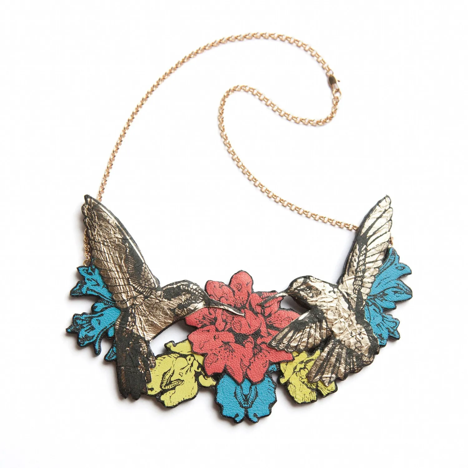 DOUBLE HUMMINGBIRD . necklace