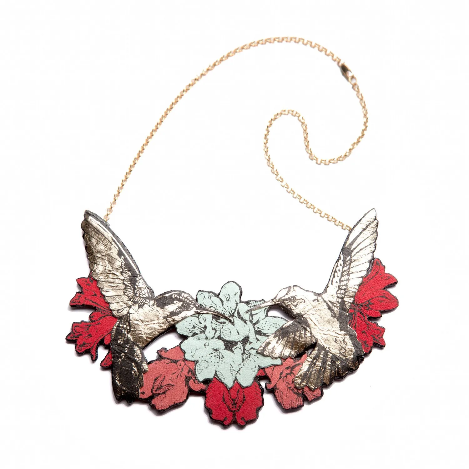 DOUBLE HUMMINGBIRD . necklace