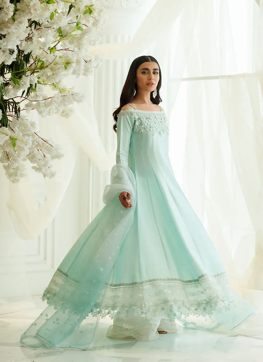 Eid Drop One - Mykonos Blue Kalidaar And Dupatta