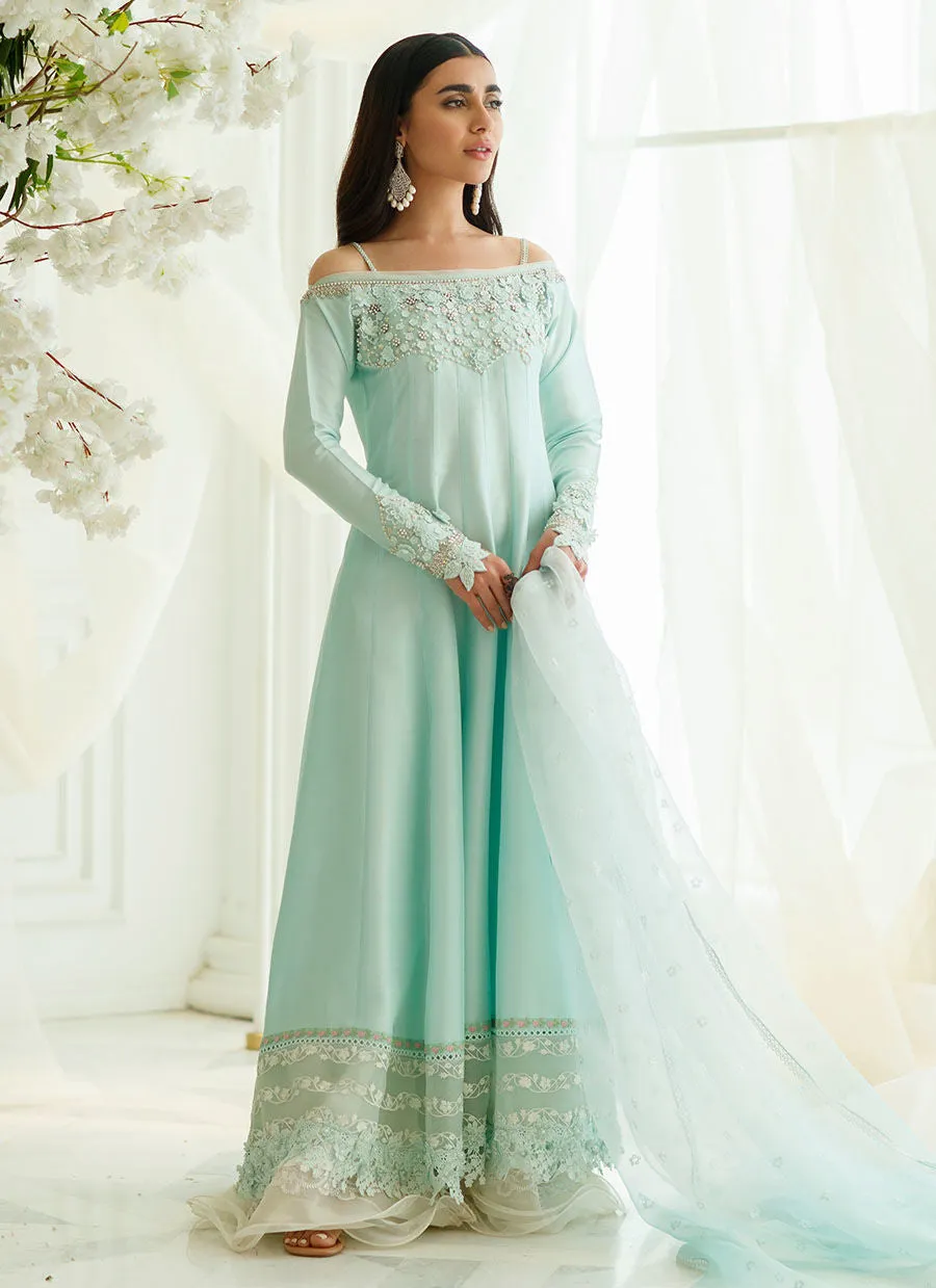 Eid Drop One - Mykonos Blue Kalidaar And Dupatta