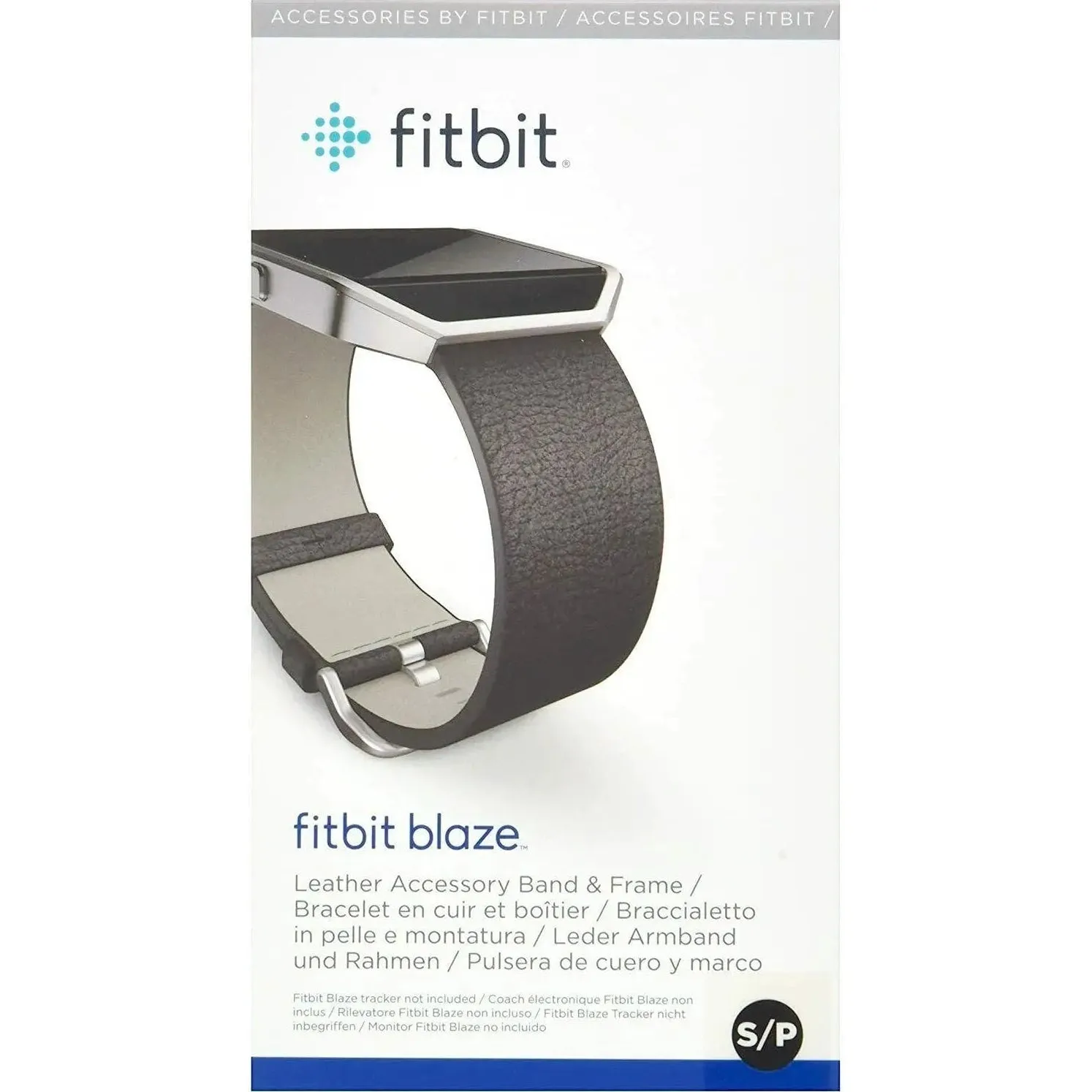 Fitbit Blaze Genuine Leather Band Strap & Frame Small - Black