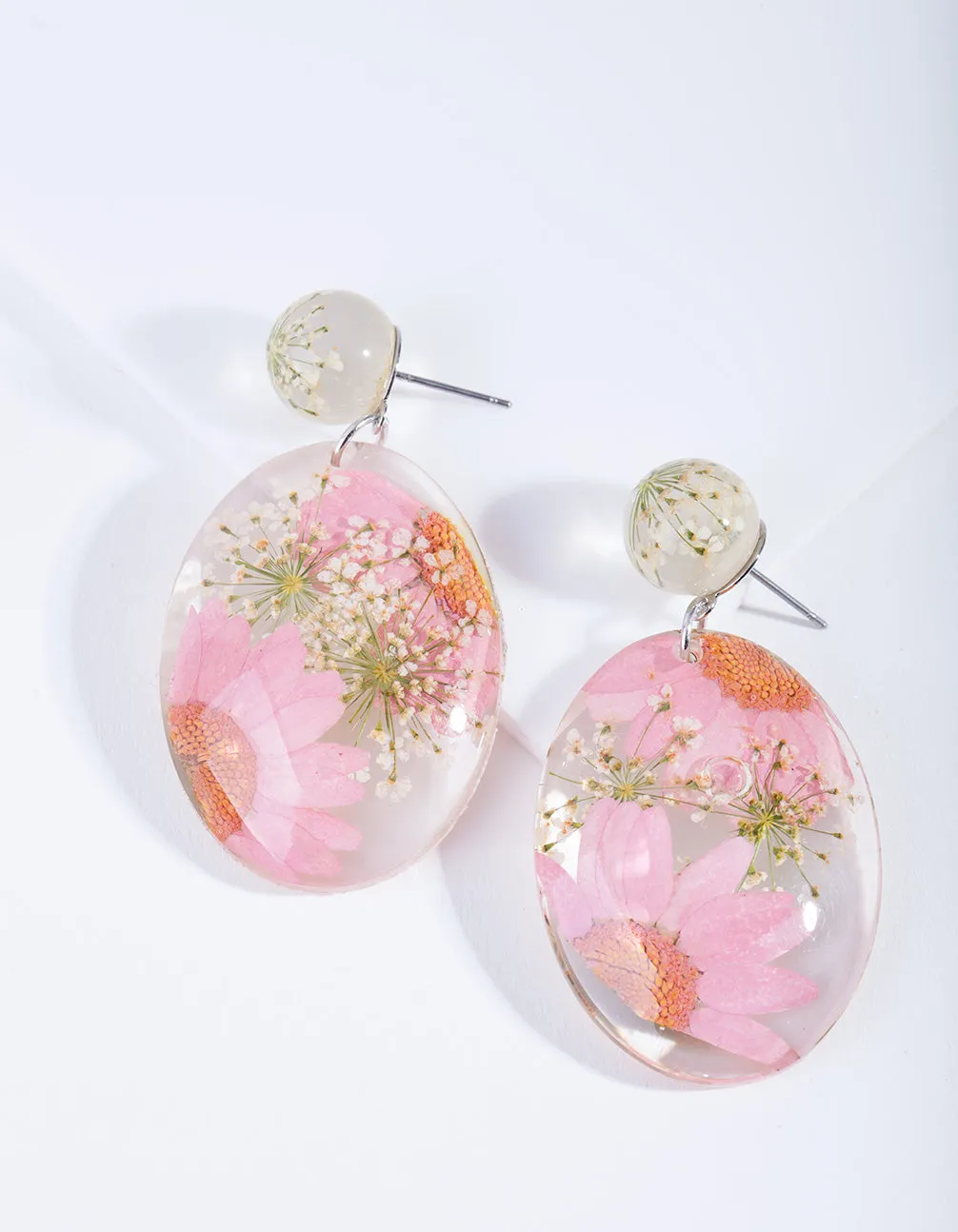 Flower Trap Resin Earrings