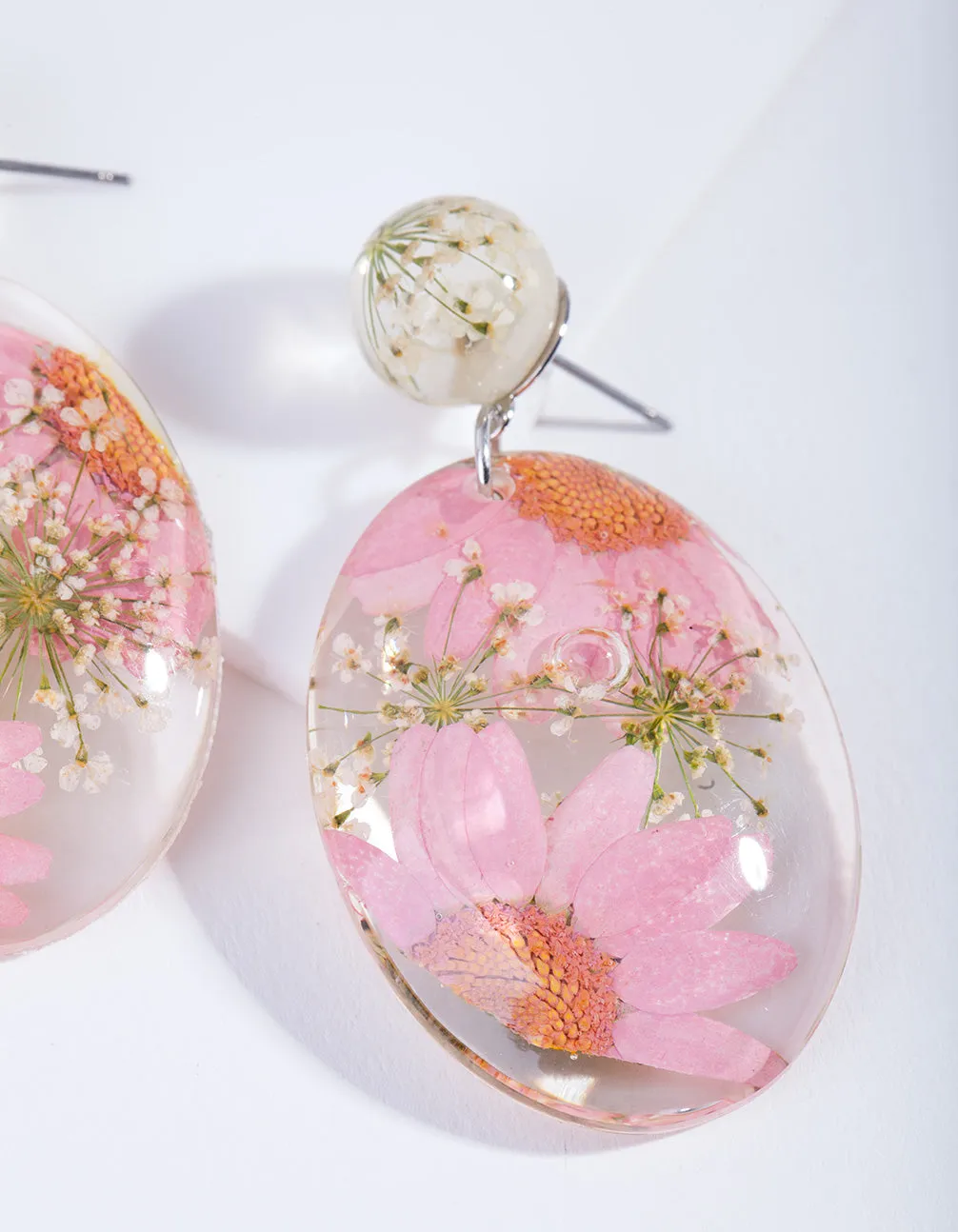 Flower Trap Resin Earrings