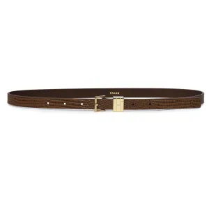 Frame - Petit Square Buckle Plaque Belt in Sequoia Lizard