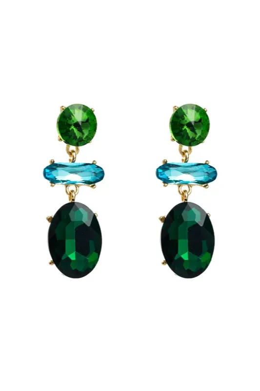 Green Droplet Earrings