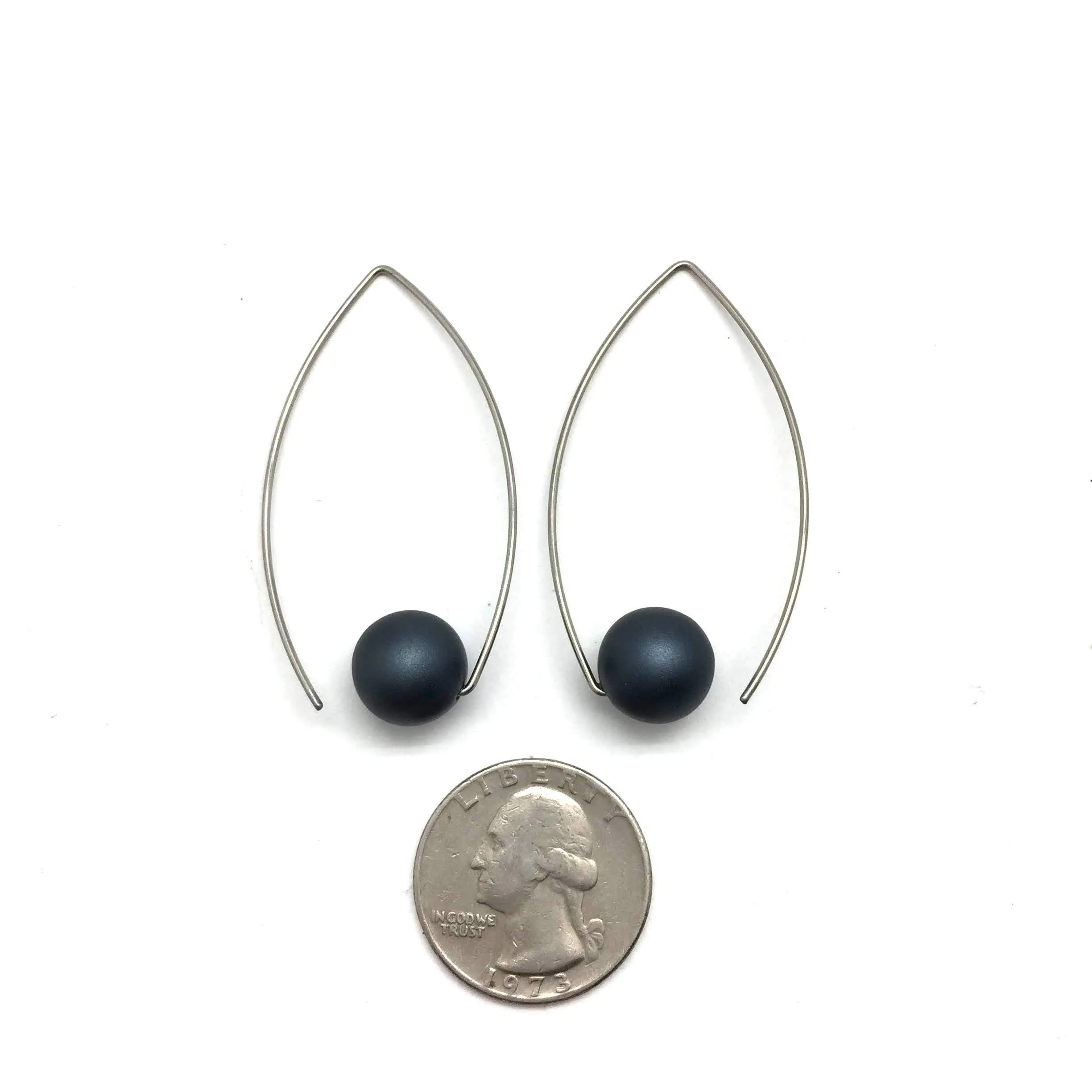 Gunmetal Gray Inverted Earrings