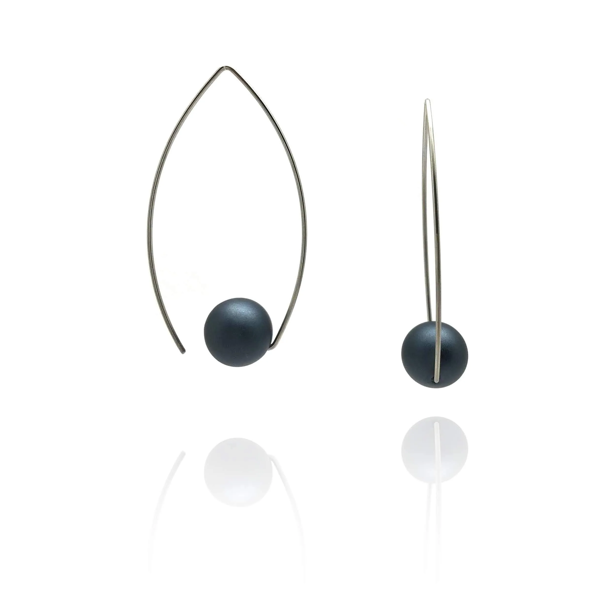 Gunmetal Gray Inverted Earrings