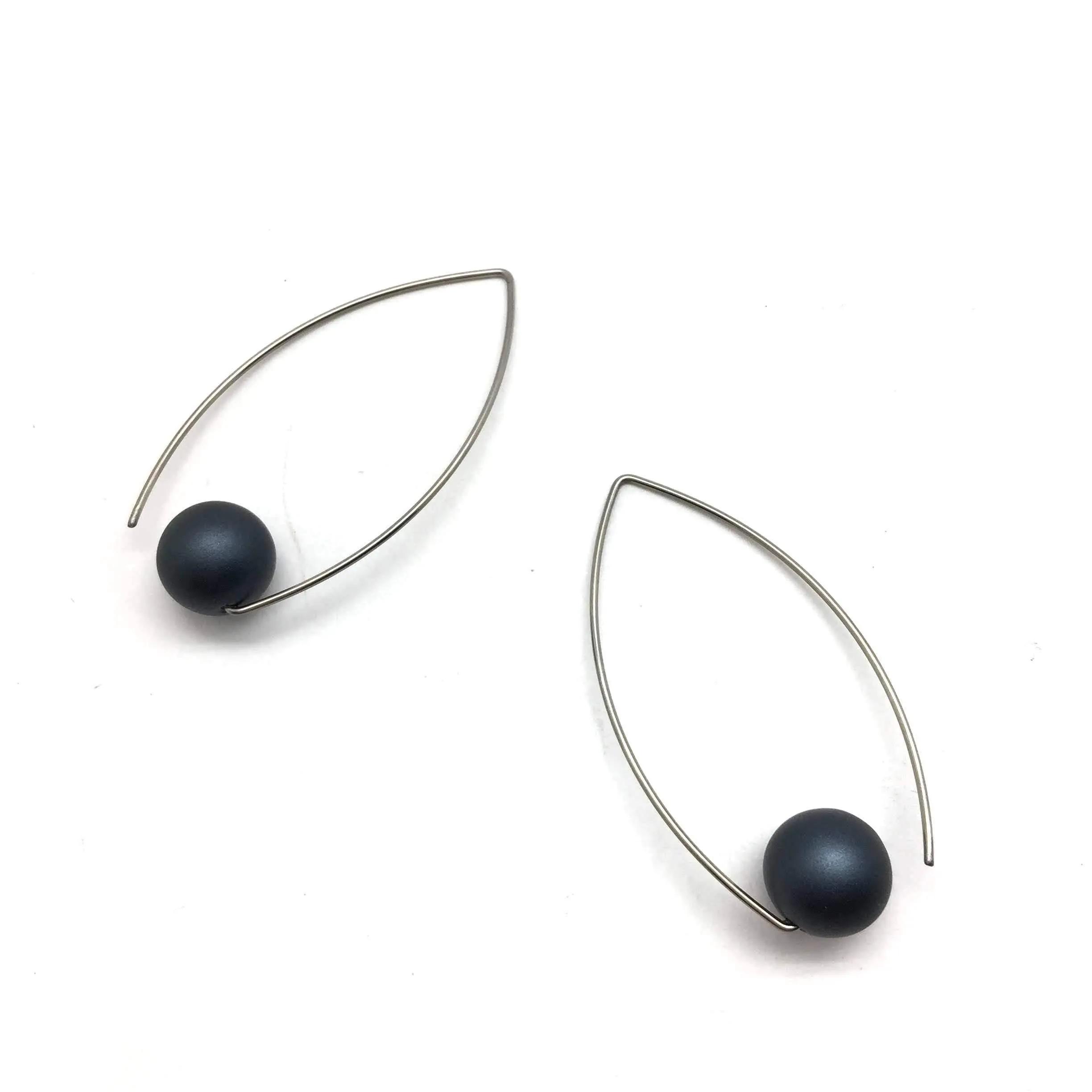 Gunmetal Gray Inverted Earrings