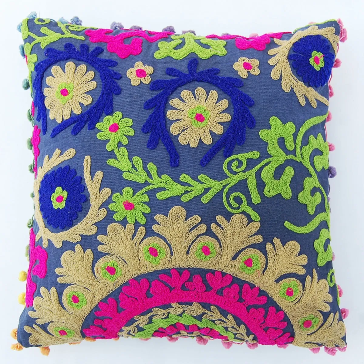 Indian Suzani Cushion Covers Embroidered Pillow Cases - CraftJaipur