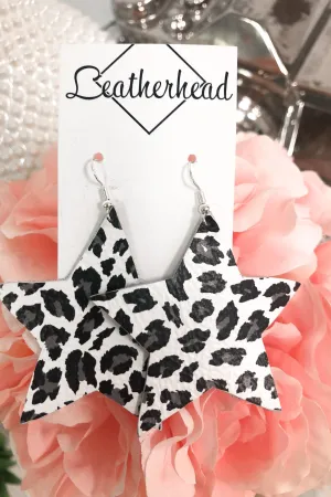 It's Own Light Leather Earrings - Cheetah