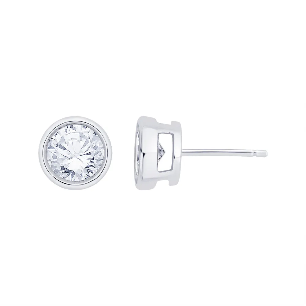 KATARINA 1/4 cttw Bezel Set Diamond Stud Earrings