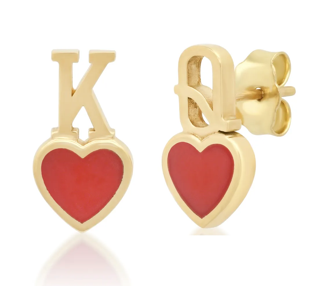 King & Queen of Hearts Studs