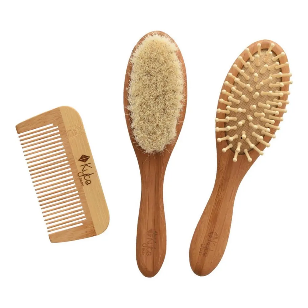 Kyte Baby Bamboo 3-Piece Hair Brushes & Comb Set