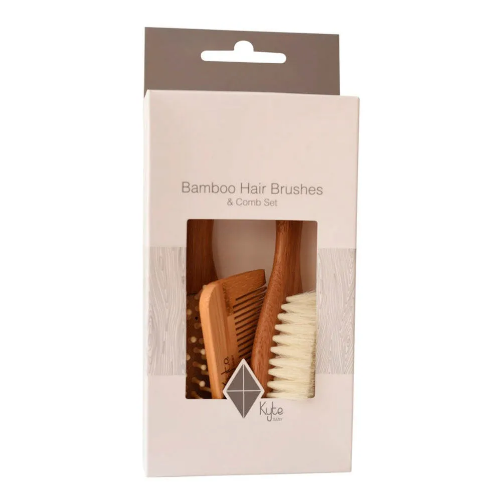 Kyte Baby Bamboo 3-Piece Hair Brushes & Comb Set