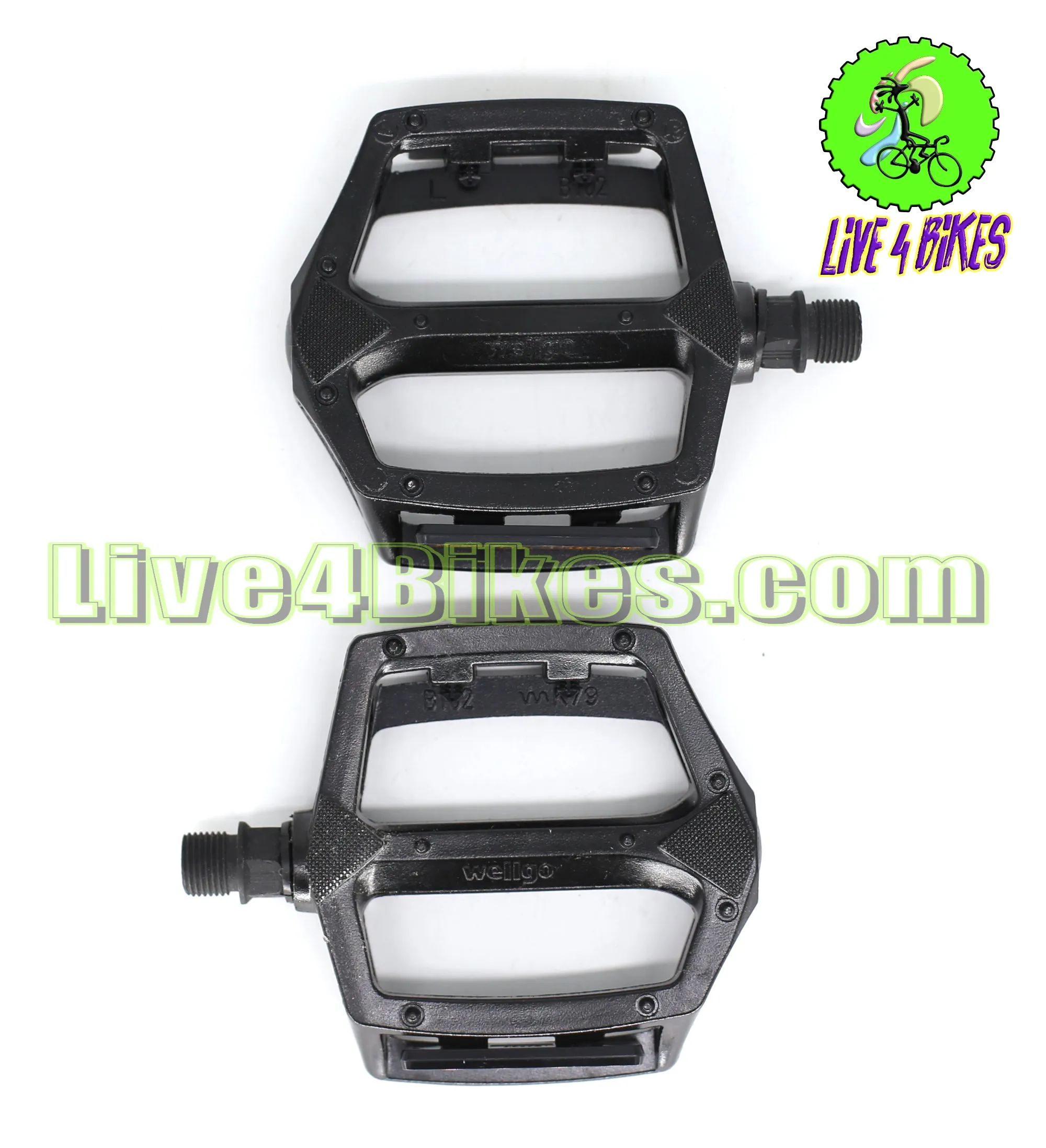 Large Platform 9/16 Replacement Pedals Aluminum  Black - Live 4 Bikes