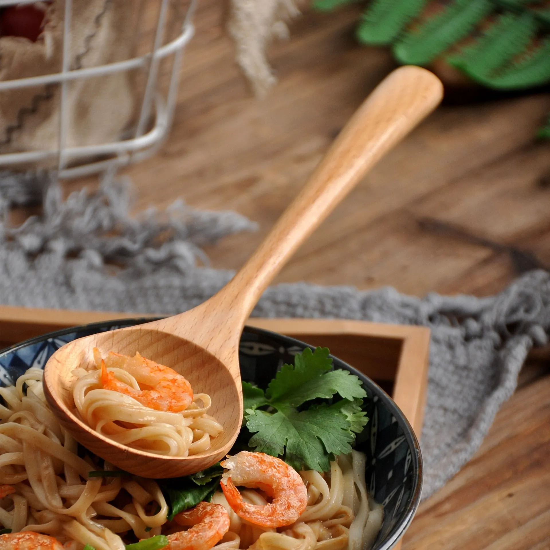 Large Wooden Soup Scoops with Long Handle