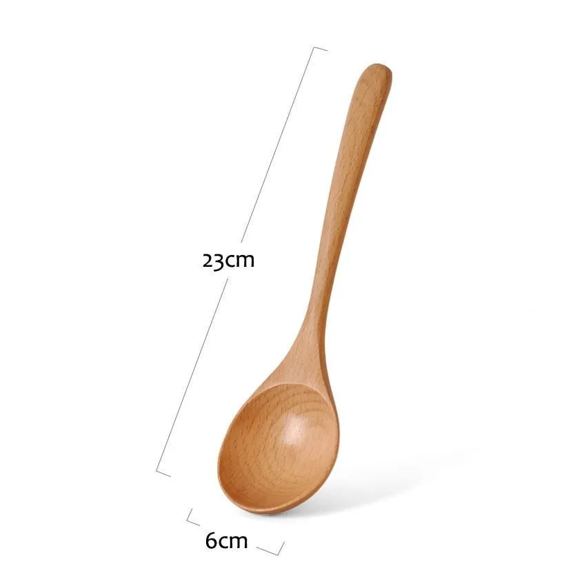 Large Wooden Soup Scoops with Long Handle