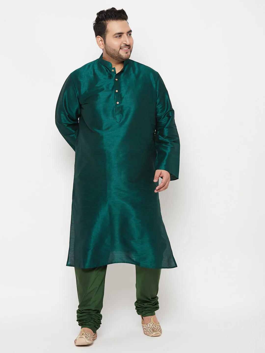 Men's Plus Green Viscose Blend Pyjama - Vastramay