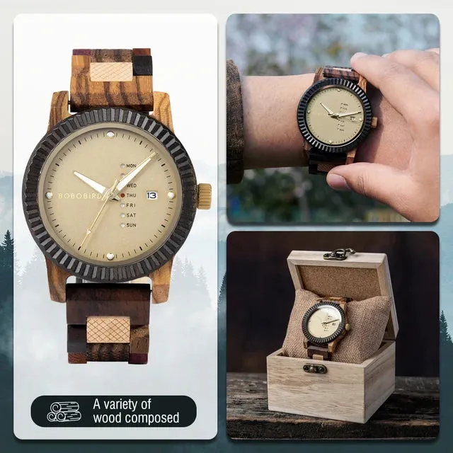 Men's Wooden Quartz Wristwatches