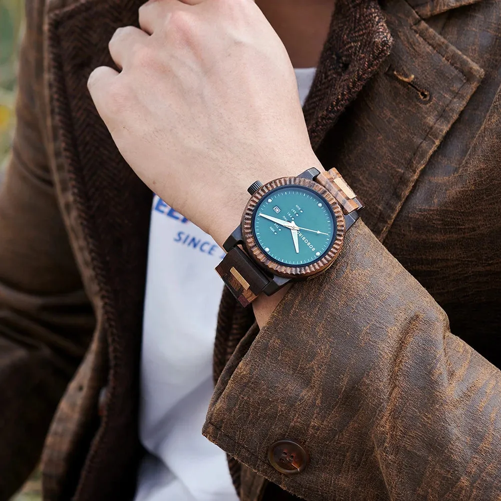 Men's Wooden Quartz Wristwatches