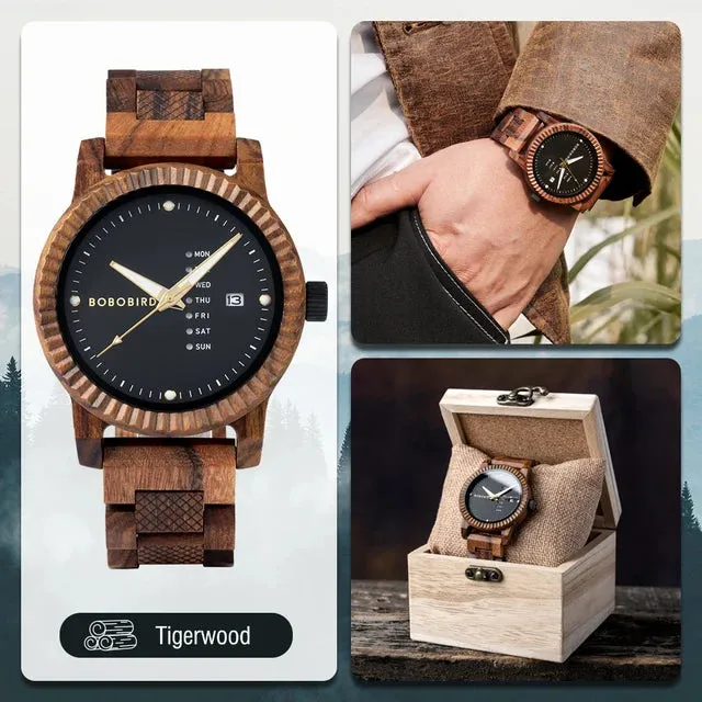 Men's Wooden Quartz Wristwatches