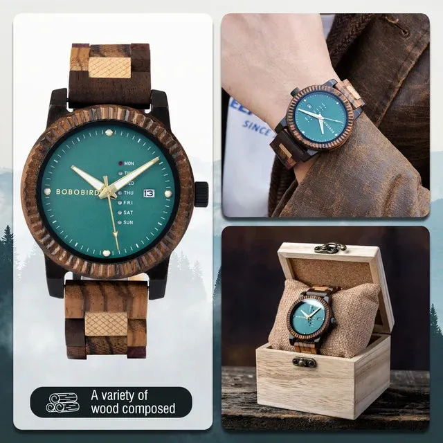 Men's Wooden Quartz Wristwatches