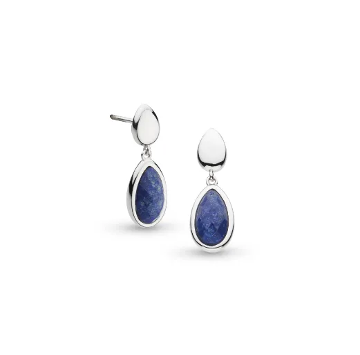 Pebble Azure Duo Droplet Stud Drop Earrings